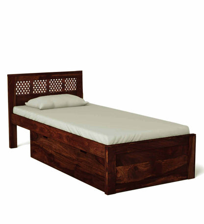 Sheesham Wood Storage Single Size Sion Bed for Bedroom Stylish