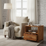 Solid Wood Mary Bedside Storage Table for Living Room 