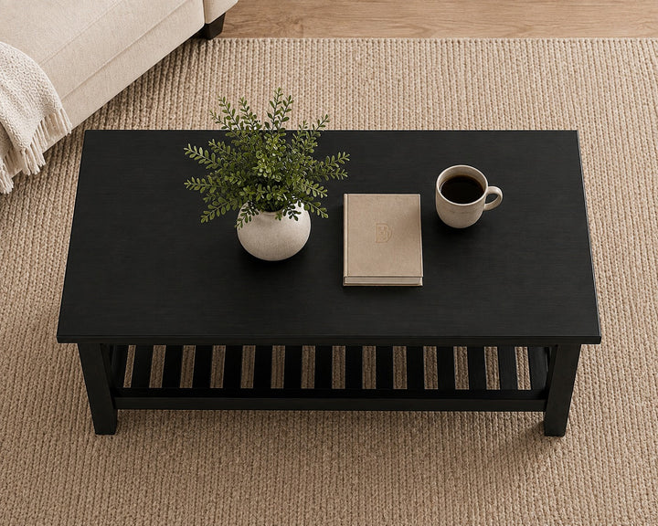 Translation missing: en.Solid Sheesham Wood Coffee Table in Dark Brown Finish 