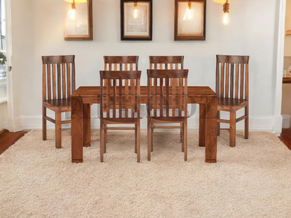 Sheesham Wood Salvador 6 Seater Dining Table Set for Home | Dining Furniture