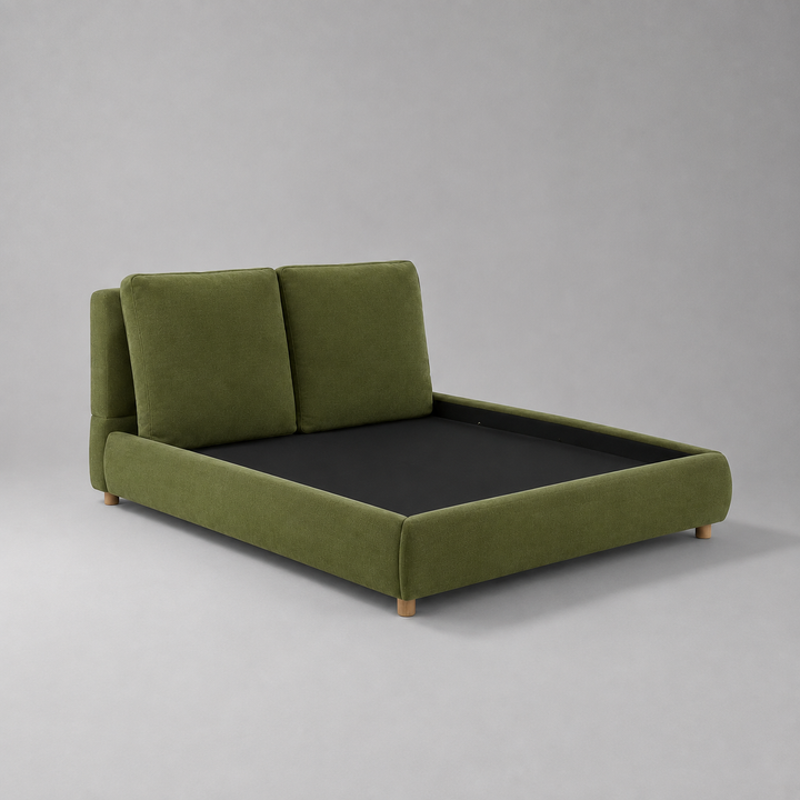 Translation missing: en.Upholstered Platform Bed with Two Removable Pillow Headboard 