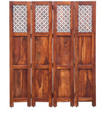 Durque 4 Panel Room Divider - Honey Oak 