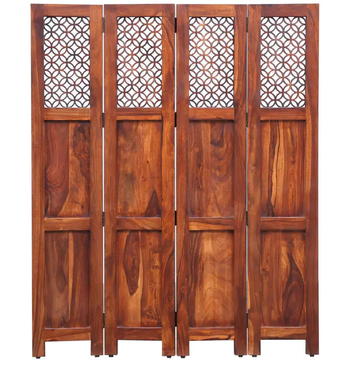 Translation missing: en.Durque 4 Panel Room Divider - Honey Oak 