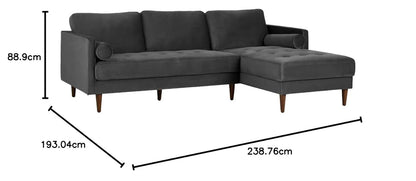 MidCen Wooden 3 Seater Sofa Set with High-Density Comfortable Foam for Home & Living Room (Upholstered- Dark Green Velvet Fabric) 