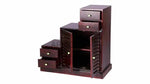 Sheesham Wood Storage Zuni Shoe Rack Cabinet for Living Room | 2 Shelf 4 Drawer Shoe Organizer | Mahogany 