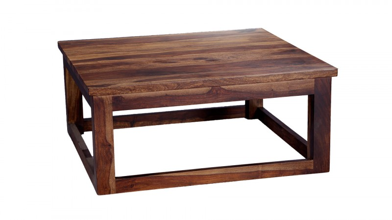 Sheesham Wood Square Shape Norsup Center Coffee Table for Living Room | Brown Finish 