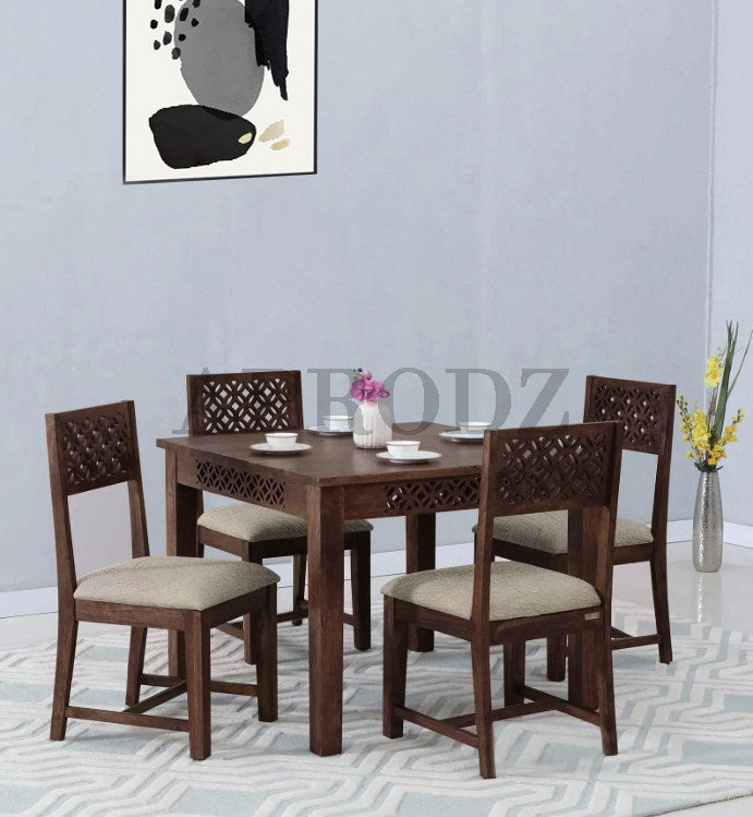 Sheesham Wood Durque 4 Seater Dining Table Set for Home | Dining Furniture 