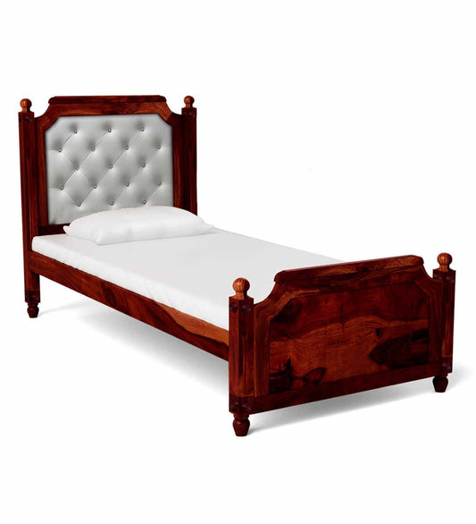 Sheesham Wood Without Storage Single Size Ailsa Bed for Bedroom Stylish | Honey Finish