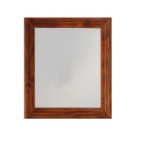 Flat Wall Decorative Mirror for Home and Bathroom Vanity with Wooden Frame (Teak Finish) 
