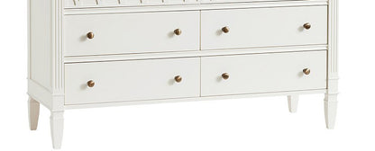 Mango Wood Norto Extra Wide Dresser & Topper Set with Topper Mattress Changing pad is Also Included - White Color