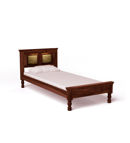 Sheesham Wood Without Storage Walms Single Size Bed for Bedroom Stylish | Natural Finish