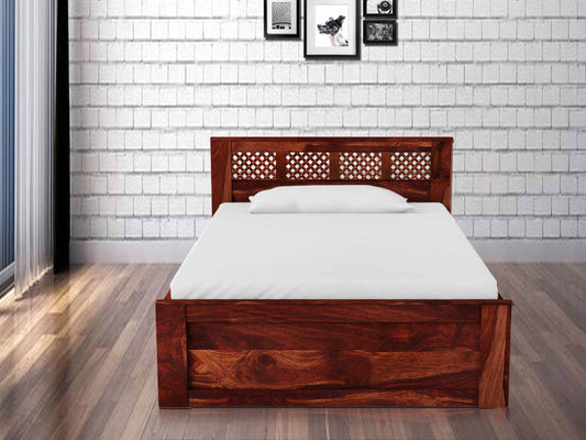 Sheesham Wood Storage Single Size Sion Bed for Bedroom Stylish