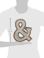 Monogram Free Standing Grey Letter Block - Length (7.8 in), Depth (2.2 in), Height (10.2 in), & 