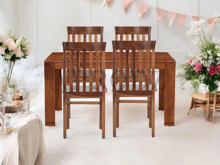 Translation missing: en.Sheesham Wood Salvador 4 Seater Dining Table Set for Home and Living Rooms| Dining Furniture 