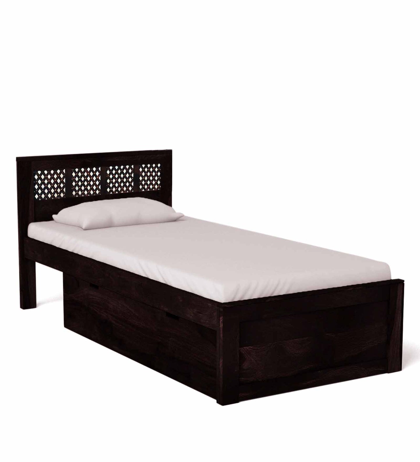 Sheesham Wood Storage Single Size Sion Bed for Bedroom Stylish