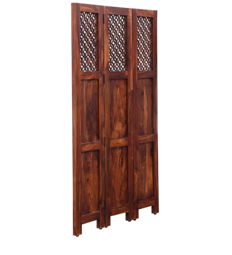 Durque 3 Panel Room Divider - Honey Oak 