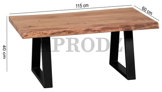 Translation missing: en.Spigolosa Acacia Wood Top and Metal Base Coffee Table (Acacia Wood - Natural + 