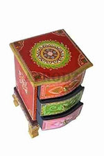 Handpainted Bajot: Antique Design, Multipurpose Stool, Decorative Pooja Mandir Stand (Copy) 