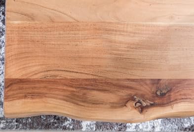 Spigolosa Acacia Wood Top and Metal Base Coffee Table (Acacia Wood - Natural + 
