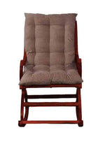 Narkali Sheesham Wood Ergonomic Rocking Chair with Cushion (Wood Finish) 
