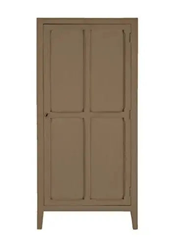 Mango Wood Multipurpose Storage Stockholm Wardrobe for Bedroom | 1 Door and 4 Sleeves Almirah | Cream 