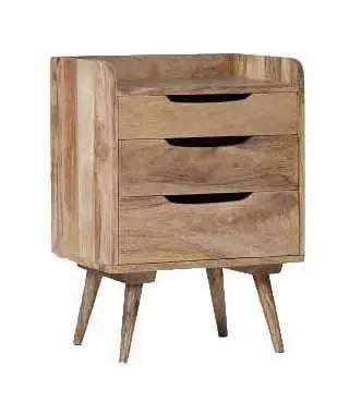 Translation missing: en.Mango Wood Serpa Stylish Bedside Table for Bedroom Living Room with 3 Drawer End Table 