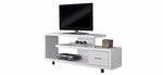 Solid Wood Albi TV Unit with 1 Drawer & Shelf Storage Entertainment Unit Center Console TV Table for Living Room Furniture (White Finish) 