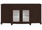 APRODZ Soild Wood Teresina Sideboard Storage Cabinet with Drawer for Living Room | White Finish