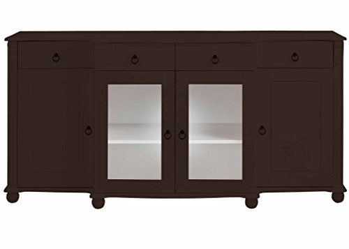 Aprodz Soild Wood Teresina Sideboard Storage Cabinet with Drawer for Living Room | Opera Evening Finish