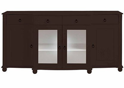 APRODZ Mango Wood Rosario Sideboard Storage Cabinet for Living Room | Wooden Cabinet for Home | Mossy Garden Finish