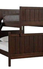 Solid Wood Erich Bunk Bed for Bedroom | Brown Finish 