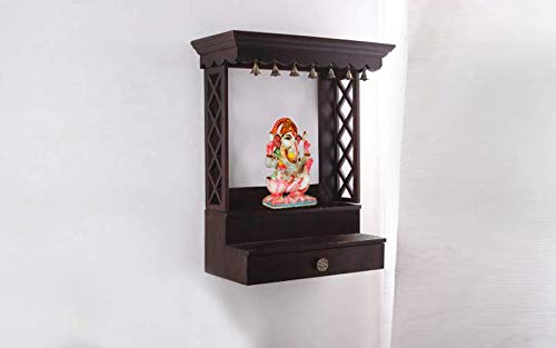 Wooden Temple (Wall Mounted) with Storage Drawer