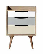 Mango Wood Serpa Stylish Bedside Table for Bedroom Living Room with 3 Drawer End Table 