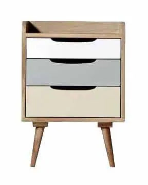 Translation missing: en.Mango Wood Serpa Stylish Bedside Table for Bedroom Living Room with 3 Drawer End Table 