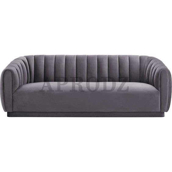 Serene Modern Channel Sofa 3-Seater Couch for Living Room