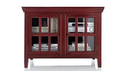 Mango Wood 2 Door TV Stand Cabinet for Living Room | Entertainment Unit Furniture | Black 