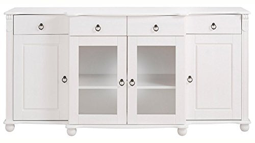 Aprodz Soild Wood Teresina Sideboard Storage Cabinet with Drawer for Living Room | Opera Evening Finish