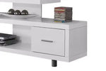 Solid Wood Albi TV Unit with 1 Drawer & Shelf Storage Entertainment Unit Center Console TV Table for Living Room Furniture (White Finish) 