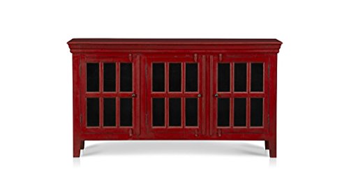 APRODZ Mango Wood Belgrade TV Stand Cabinet for Home | TV Unit for Living Room | Brown Finish