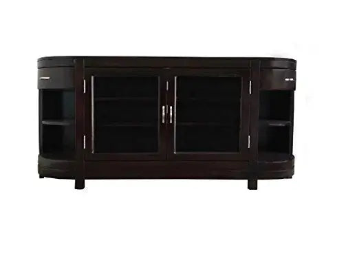 Translation missing: en.APRODZ Mango Wood Entertainment 3 Door TV Stand Cabinet Unit for Living Room | Black Finish