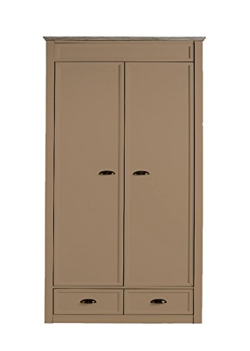 APRODZ Mango Wood Multipurpose Storage Varna 2-Door & 2 Drawer Wardrobe Almirah for Bedroom | Cocoa Brown