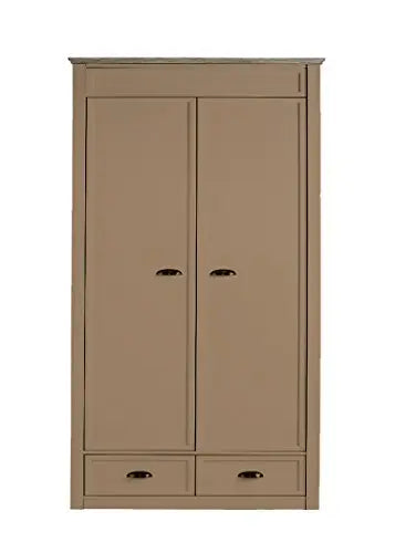 Mango Wood Multipurpose Storage Varna 2-Door & 2 Drawer Wardrobe Almirah for Bedroom | Cocoa Brown 
