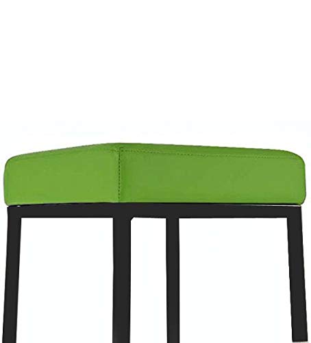 Translation missing: en.Maude Cushion Seat and Stainless Steel Bar Stool (Metal - black powdercoated and cushion Green) 
