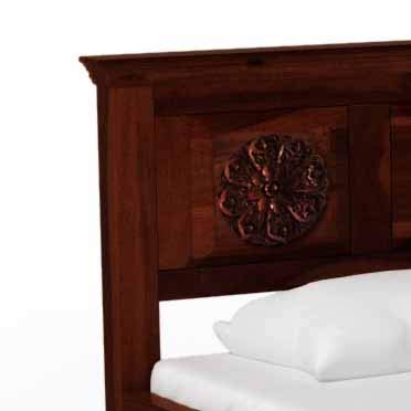 Sheesham Wood Without Storage Danik Single Size Bed for Bedroom Stylish | Honey Finish