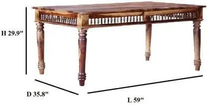 Sheesham Wood Norcross 6 Seater Dining Table Set for Home | Dining Furniture | Brown Finish 