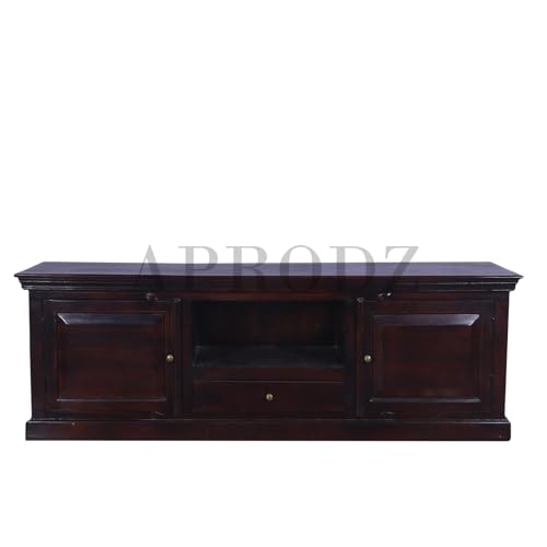 APRODZ Mango Wood Sulla LED TV Stand Cabinet for Bedroom