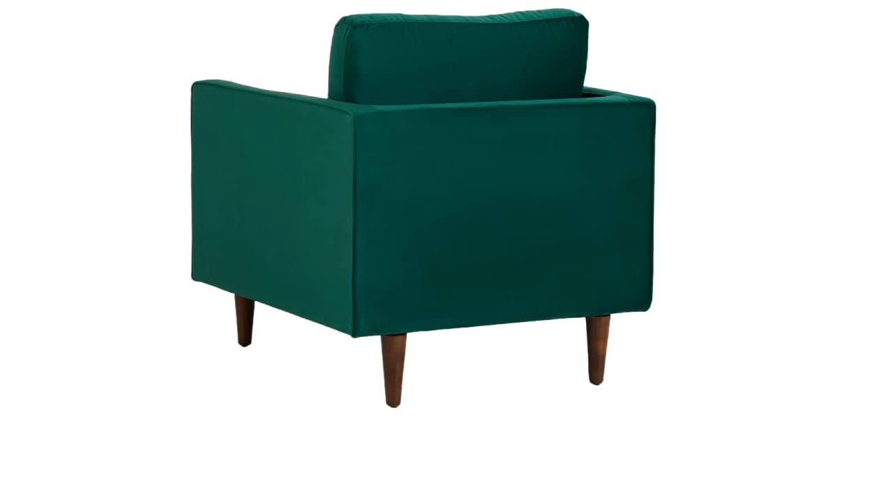 MidCen Wooden 3 Seater Sofa Set with High-Density Comfortable Foam for Home & Living Room (Upholstered- Dark Green Velvet Fabric) 