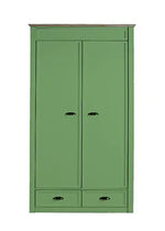 APRODZ Mango Wood Multipurpose Storage Varna 2-Door & 2 Drawer Wardrobe Almirah for Bedroom | Cocoa Brown