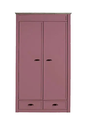 Mango Wood Multipurpose Storage Varna 2-Door & 2 Drawer Wardrobe Almirah for Bedroom | Cocoa Brown 