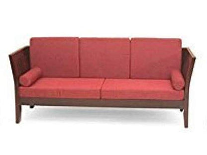 Mocko Sheesham Wood 3 Seater Sofa Set with Cushions for Living Room